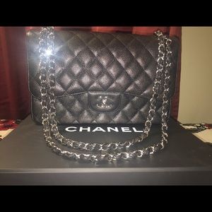 Chanel Caviar Classic Jumbo Double Flap Bag